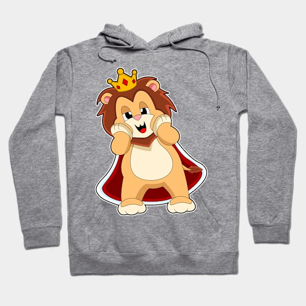 Lion as King with Crown Hoodie by Markus Schnabel